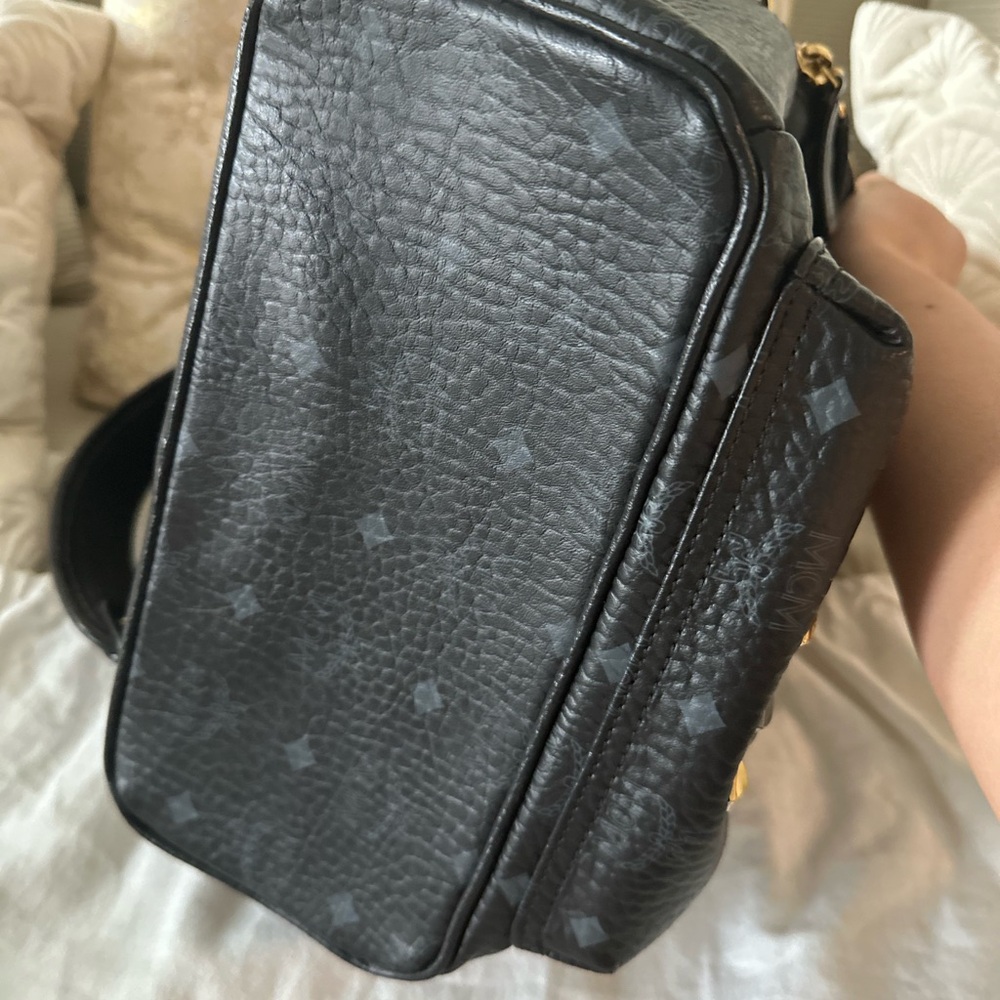 Authentic MCM Black Backpack with Gold Studs - Picture 8 of 17